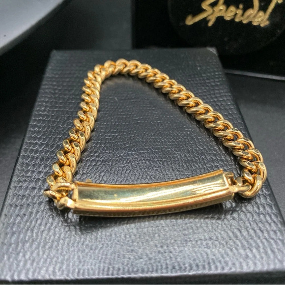 Speidel Gold Plated ID Bracelet Engraved Susie with Wide Cable Link Chain - Picture 11 of 11